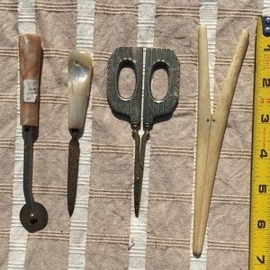 Antique vintage sewing craft personal items lot. Used